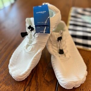 WateLves Women’s White Knit Slip-On Water Shoes